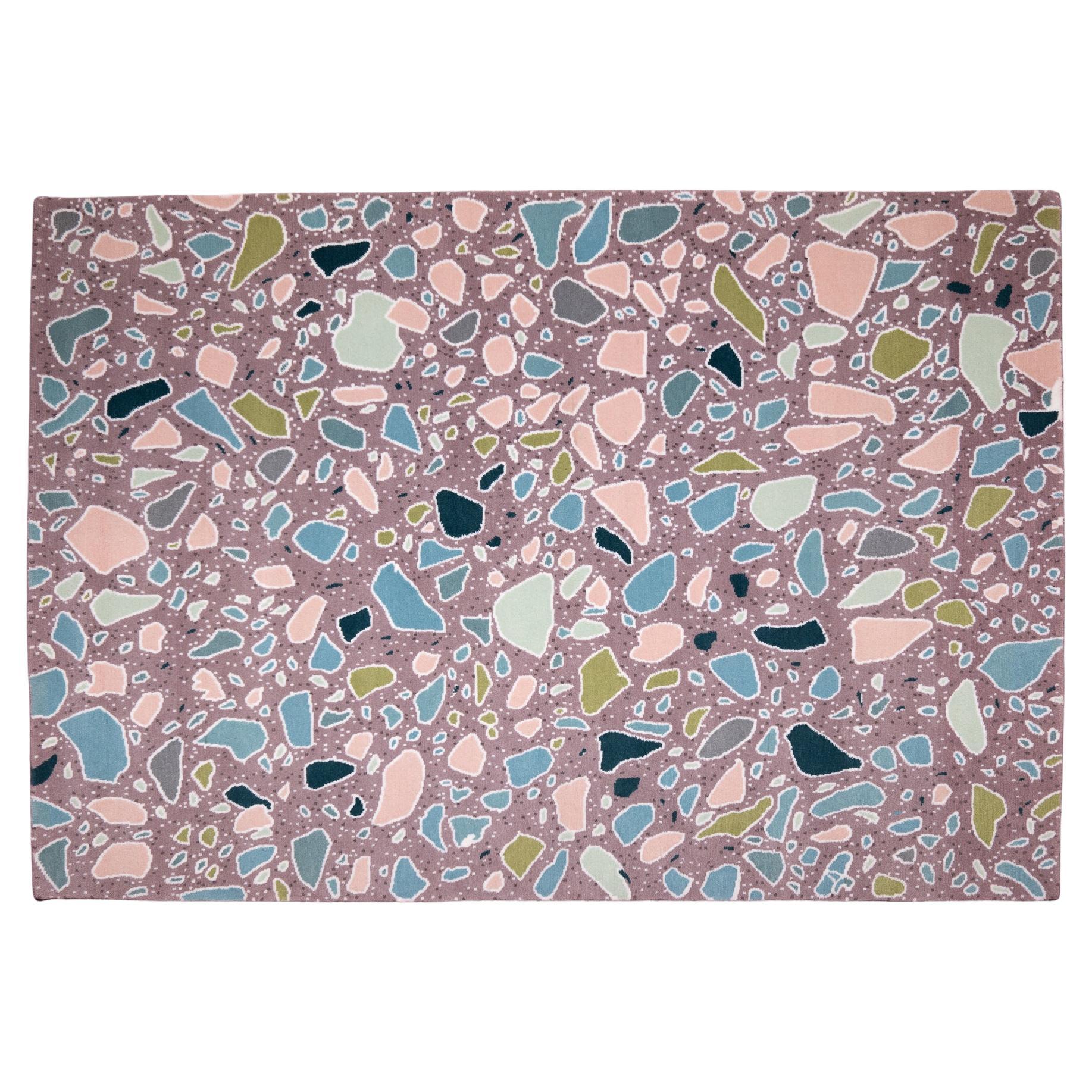 Bunter handgefertigter nachhaltiger Teppich aus Nepal (Terrazzo Collection
S)