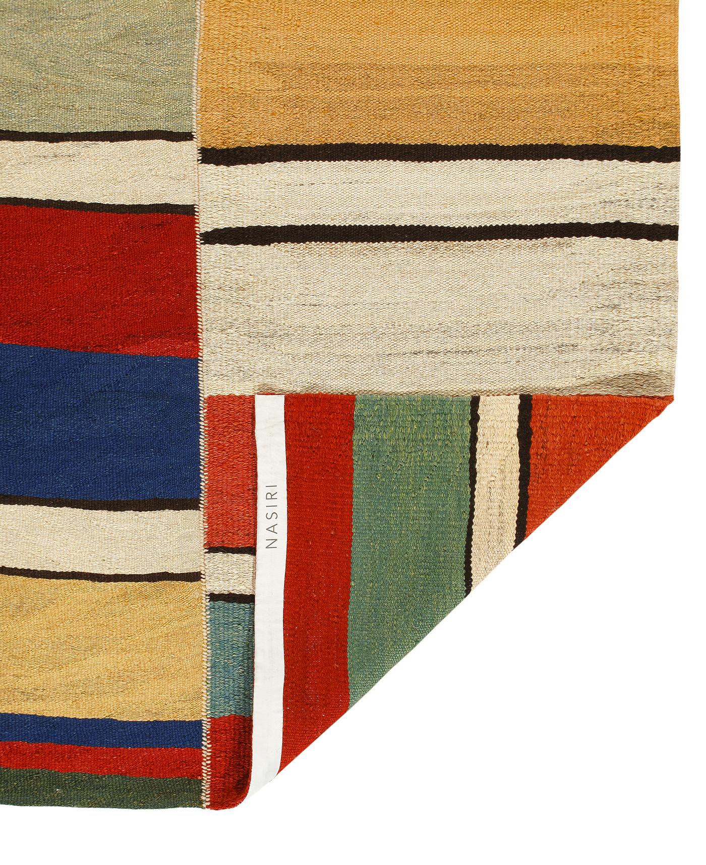 Colorful Handwoven Modern Mazandaran Rug  In New Condition For Sale In New York, NY