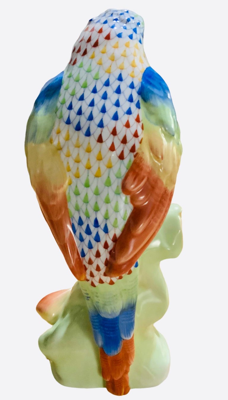Colorful Herend Porcelain Parrot Figurine For Sale at 1stDibs