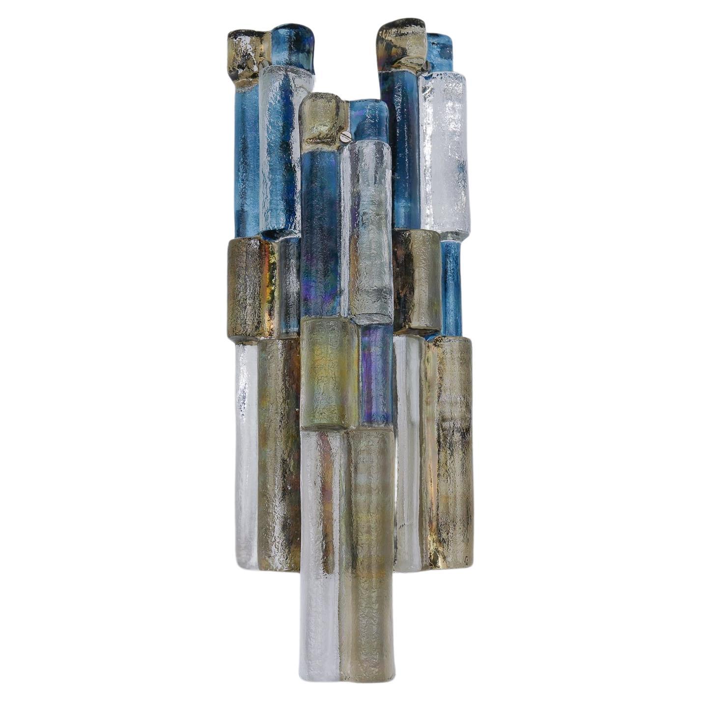 Colorful Ice Glass Wall Light by Kamlar Franken KG, 1960s For Sale