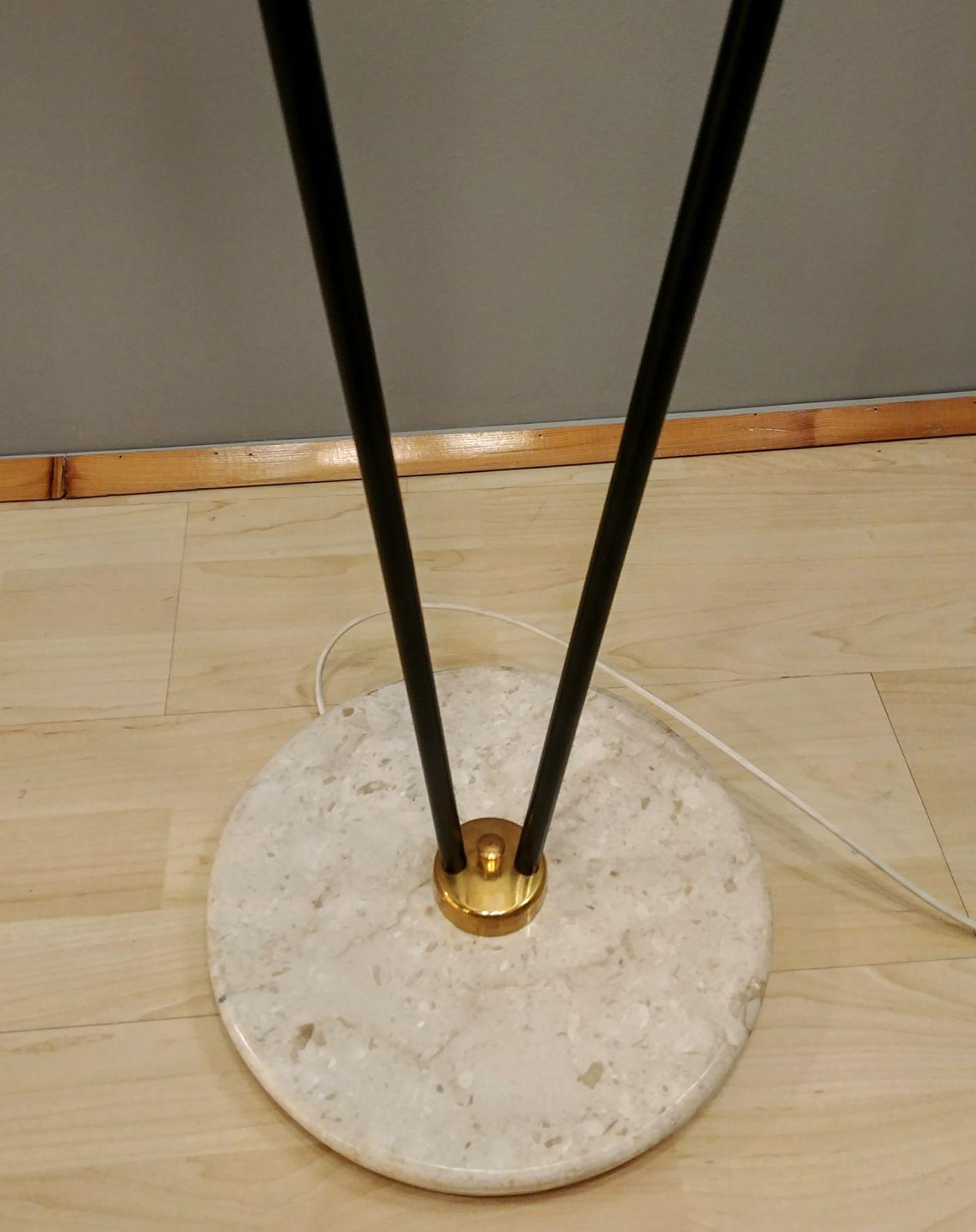 Cold-Painted Colorful Italian Modern Floor Lamp with Marble Base, 1960s