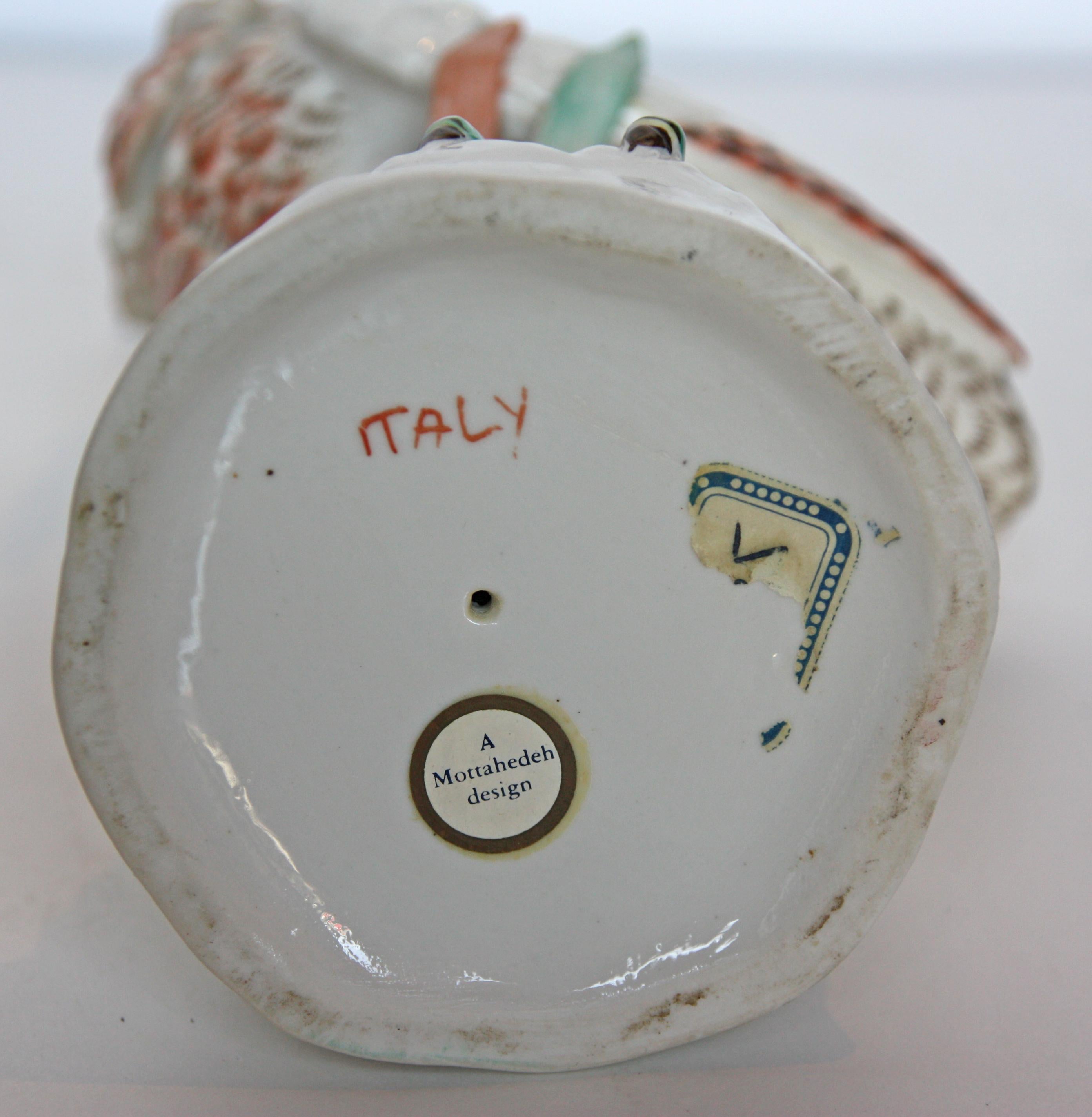 Bunte italienische Mottahedeh-Vogel-Skulptur 1