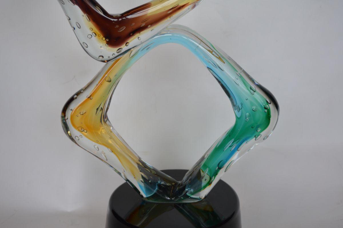 Colorful Italian Murano Tall Glass Sculptures For Sale 8