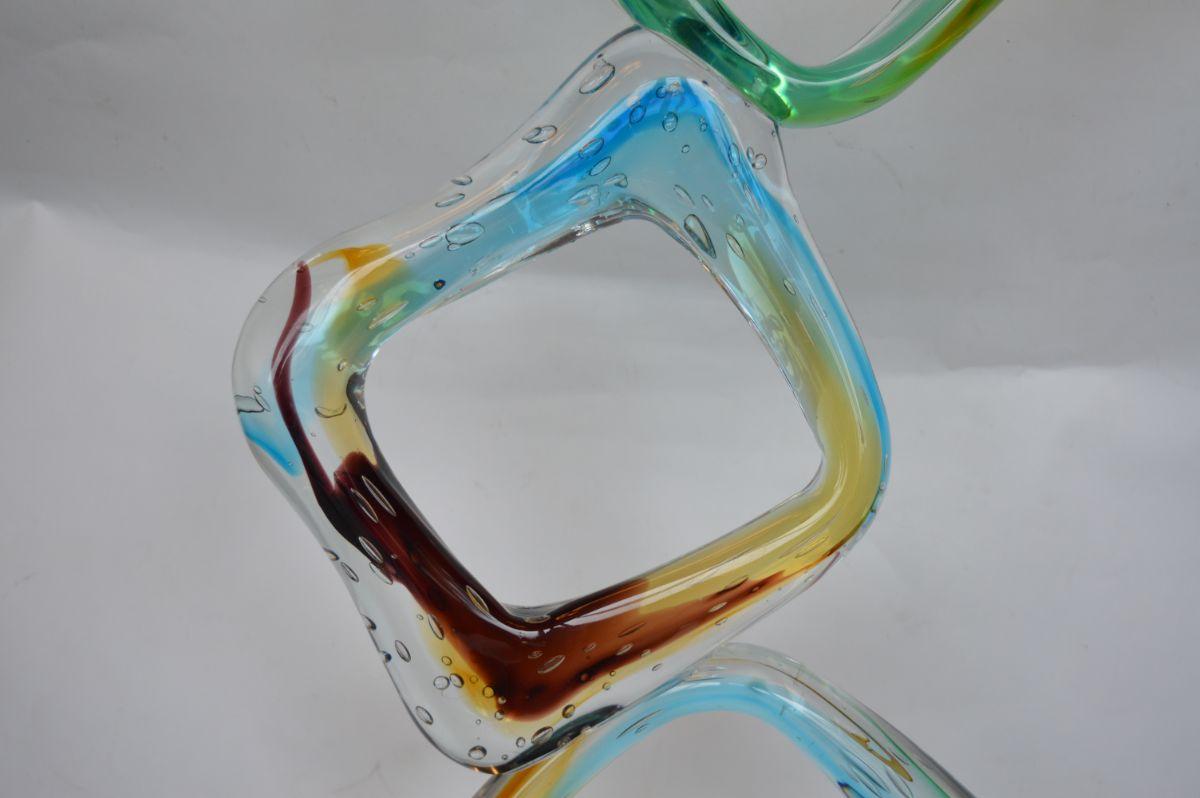 Colorful Italian Murano Tall Glass Sculptures For Sale 9