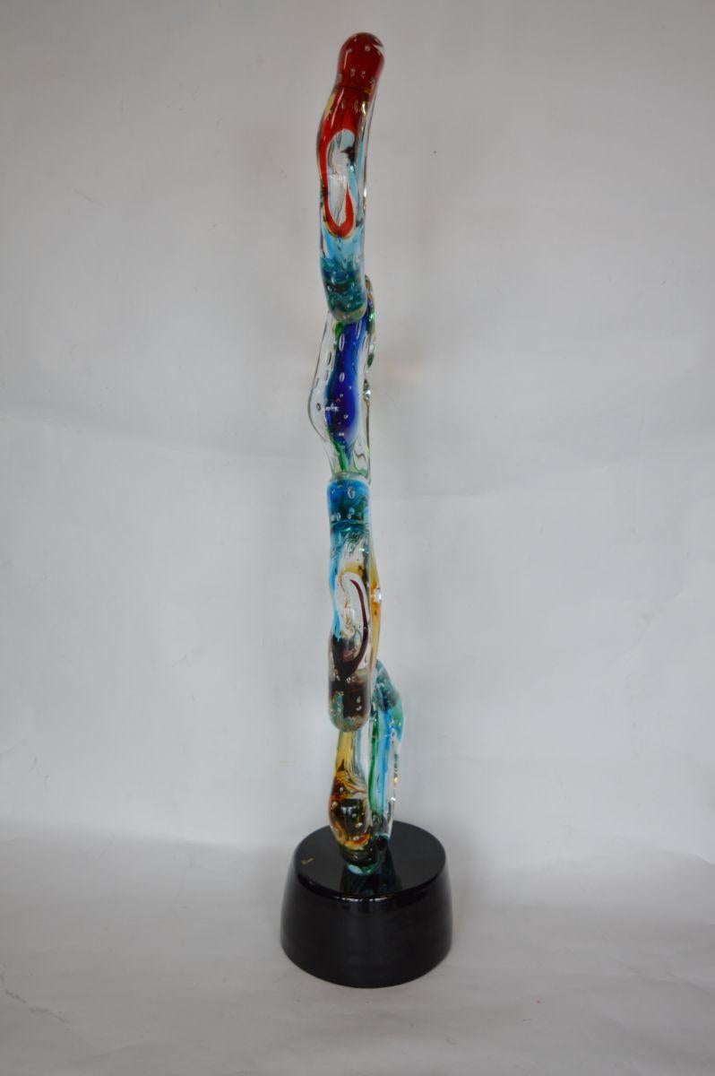 Colorful Italian Murano Tall Glass Sculptures For Sale 12