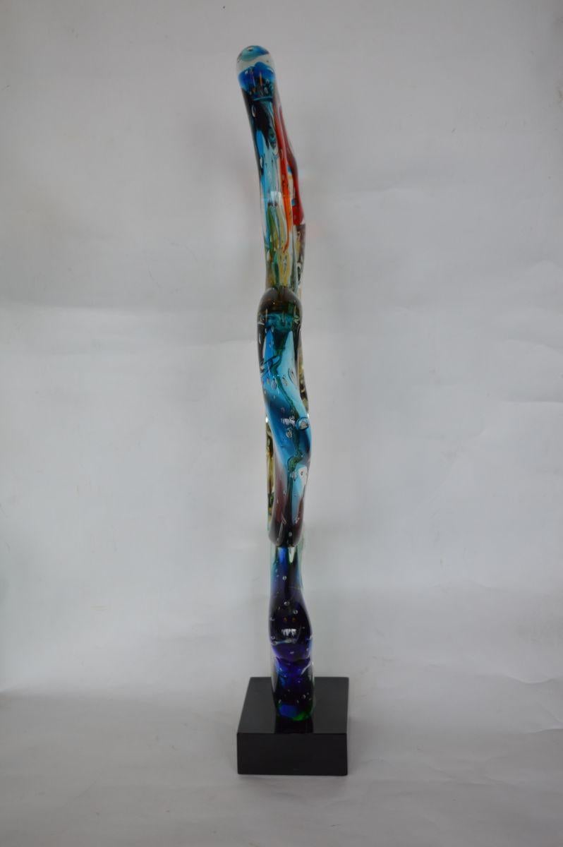 Colorful Italian Murano Tall Glass Sculptures For Sale 1