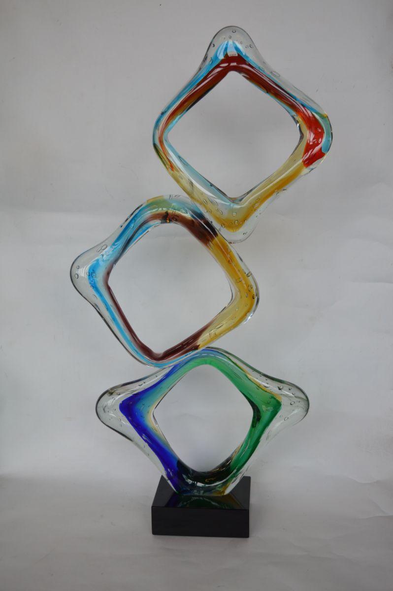 Colorful Italian Murano Tall Glass Sculptures For Sale 2