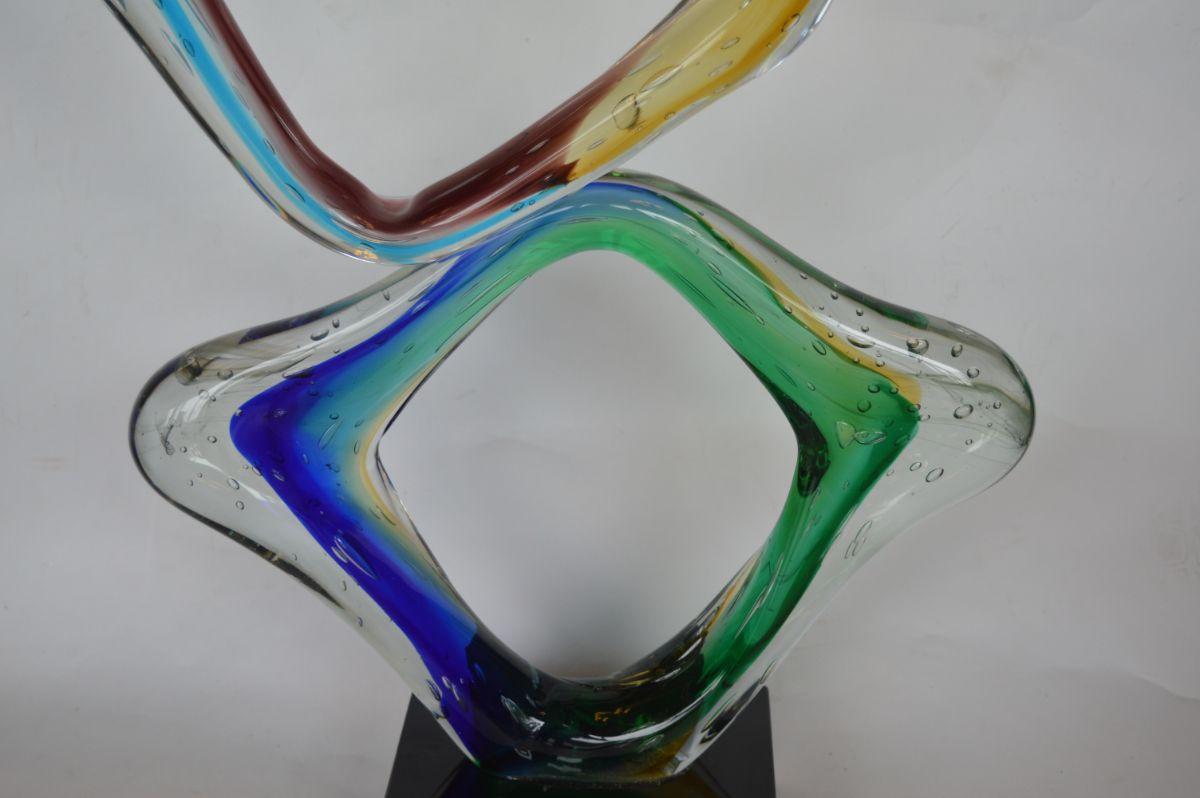 Colorful Italian Murano Tall Glass Sculptures For Sale 3