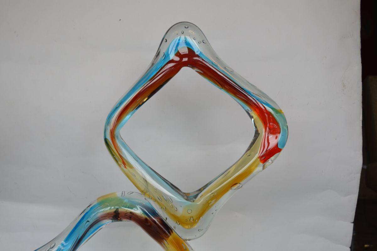 Colorful Italian Murano Tall Glass Sculptures For Sale 5