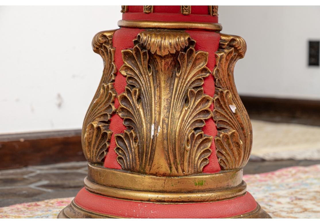 20th Century Colorful Italian Red and Gilt Marble Top Table For Sale