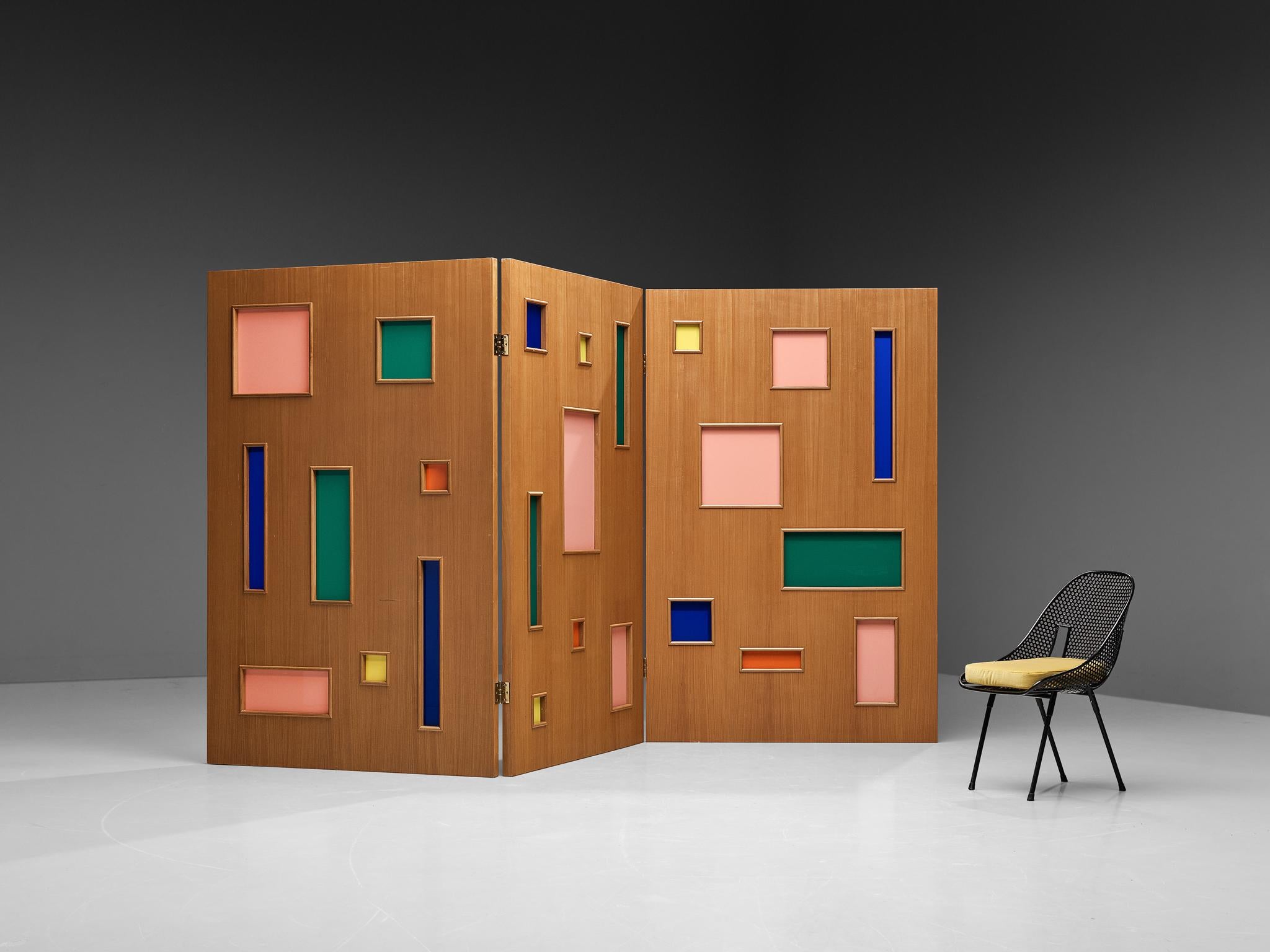 Séparation de pièce italienne colorée en plexiglas et Beeche Bon état - En vente à Waalwijk, NL