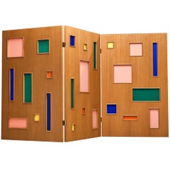 Séparation de pièce italienne colorée en plexiglas et Beeche