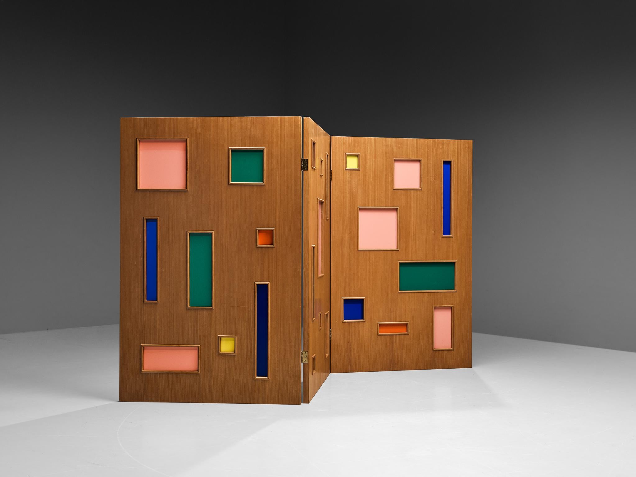 Late 20th Century Colorful Italian Room Divider in Plexiglass  For Sale