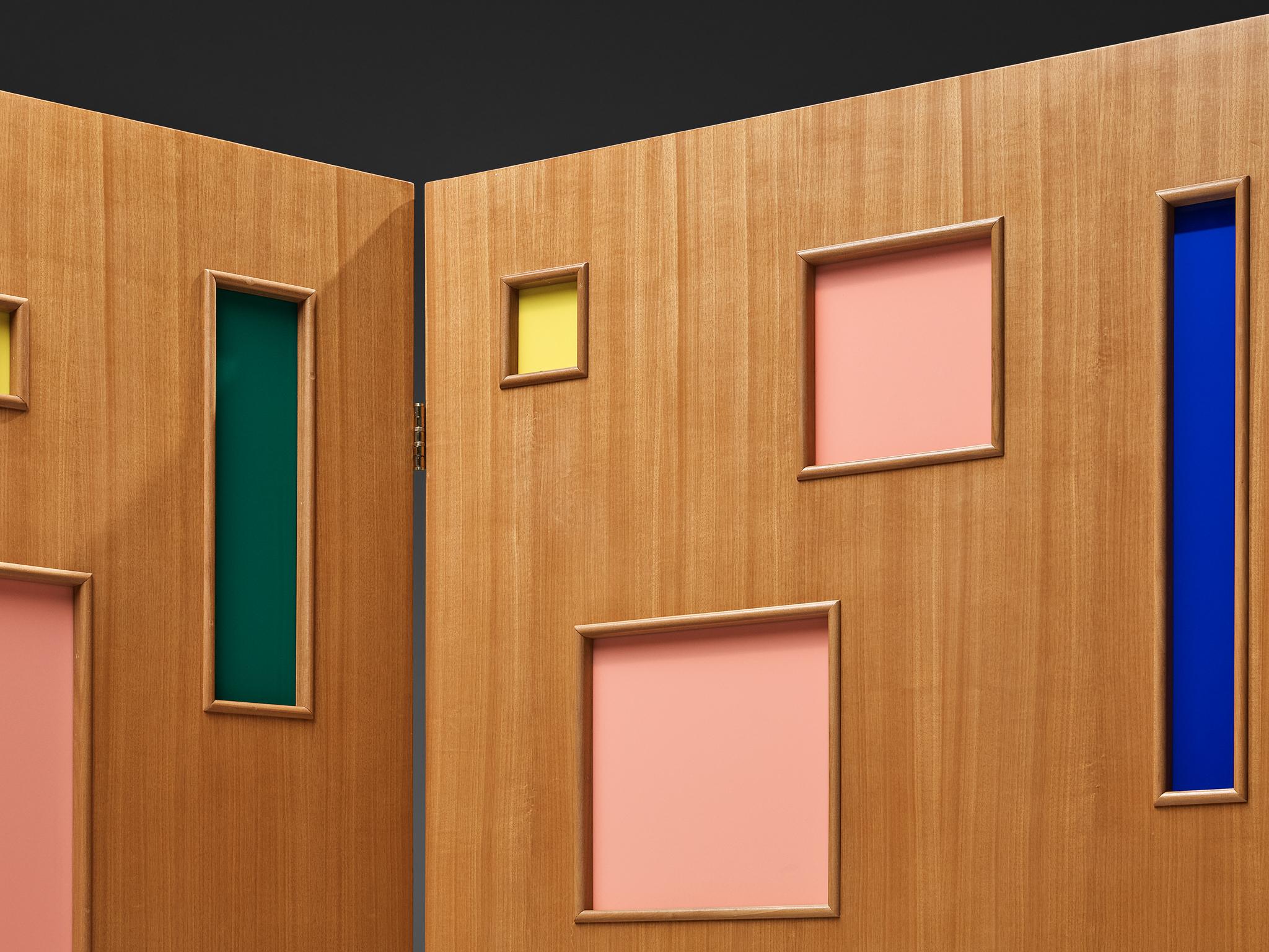 Mid-Century Modern Colorful Italian Room Divider in Plexiglass