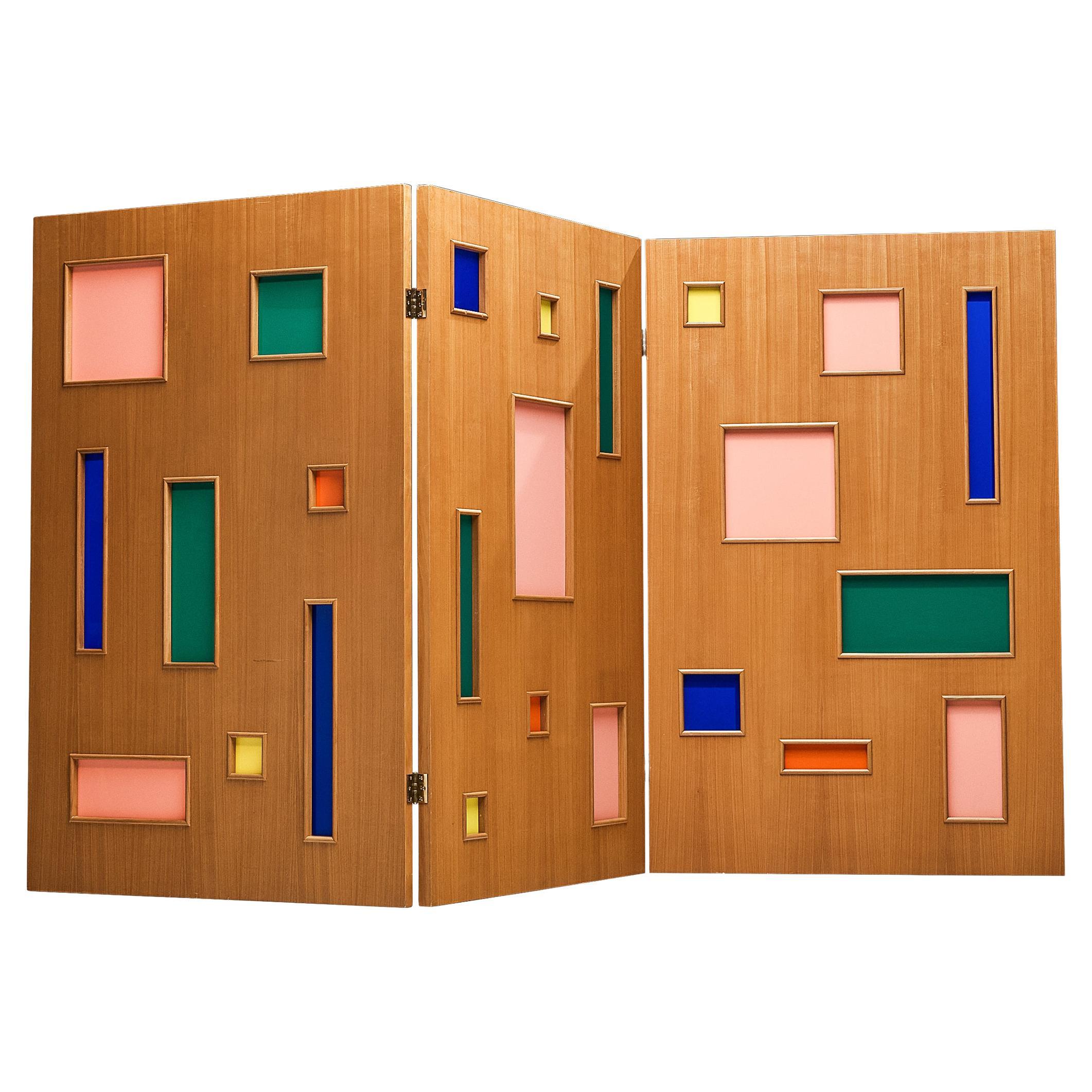 Colorful Italian Room Divider in Plexiglass  For Sale