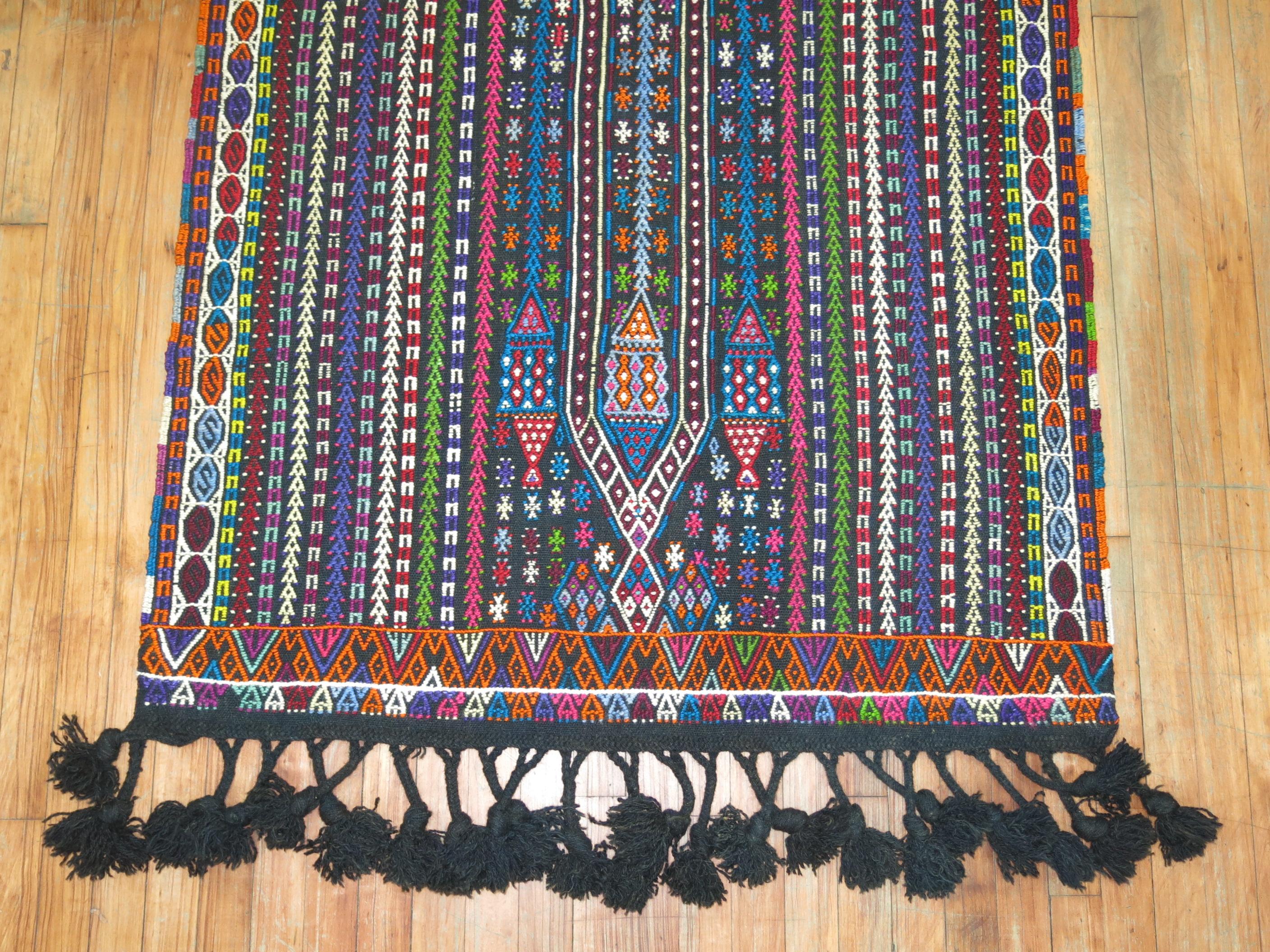 Kilim Colorful Jajim Flat-Weave, 20th Century For Sale