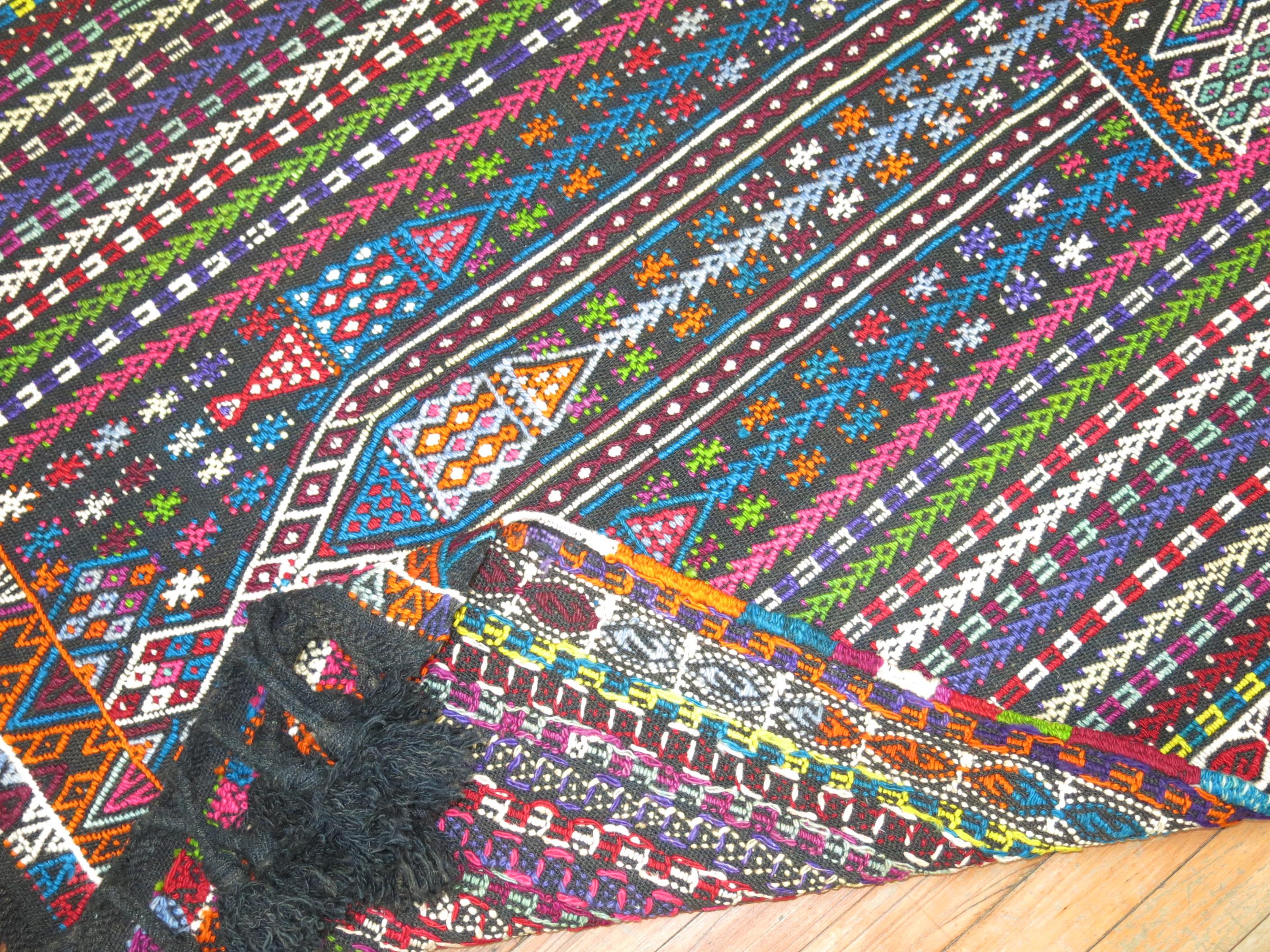 Turkish Colorful Jajim Flat-Weave, 20th Century For Sale