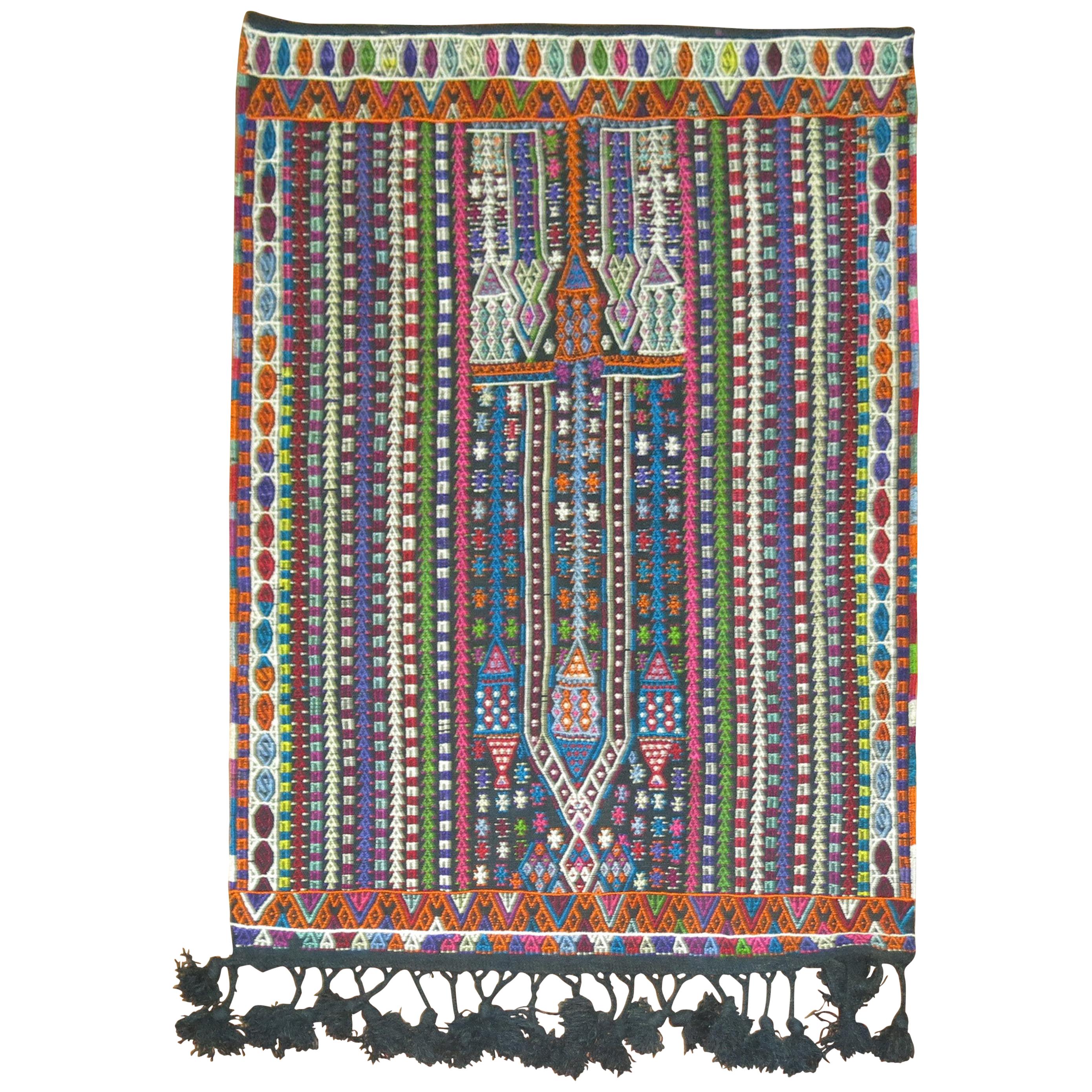 Colorful Jajim Flat-Weave, 20th Century
