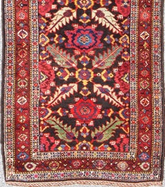 Colorful Jewel-Toned Antique Caucasian Karabagh Runner with Tribal Design