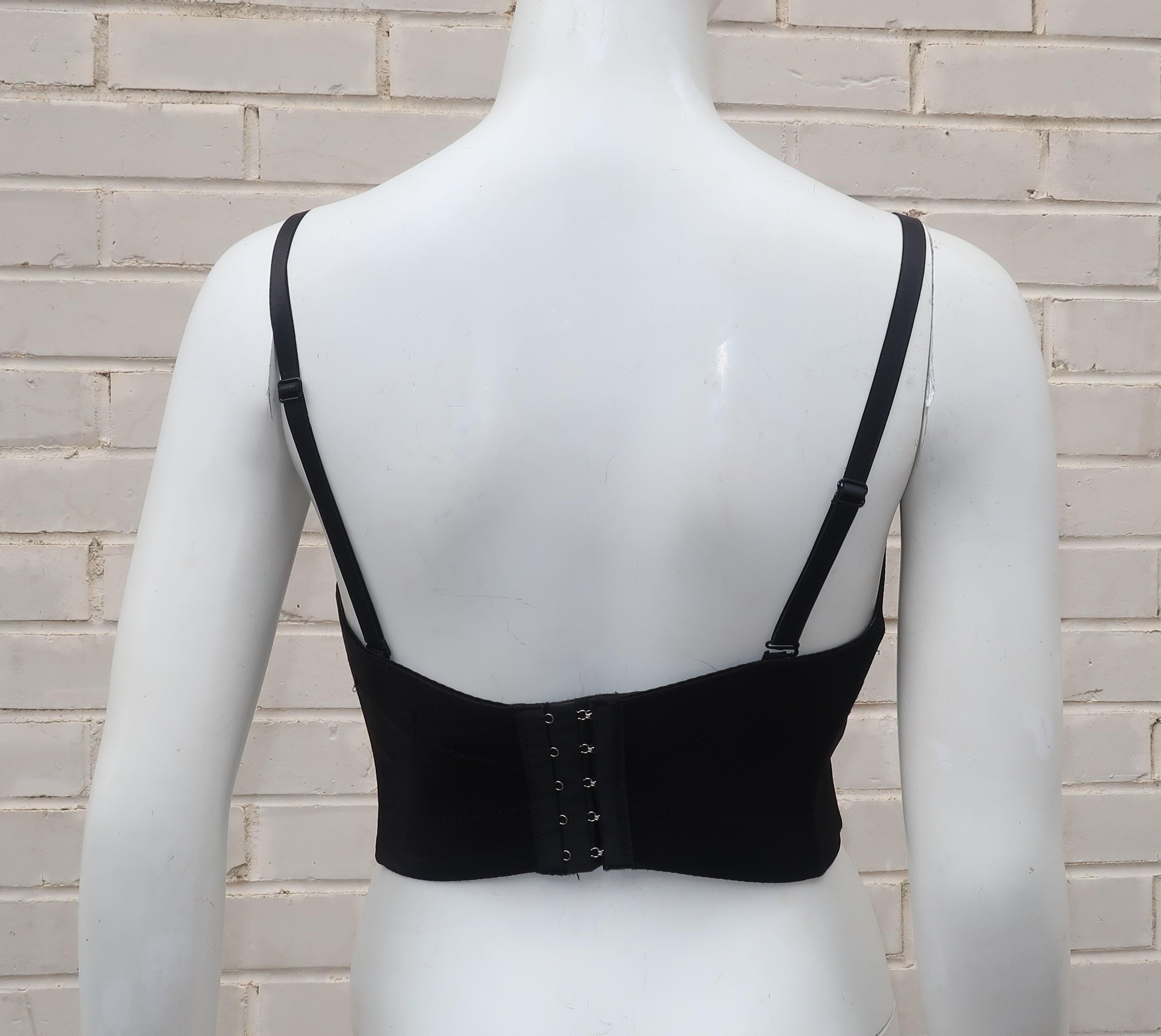 Colorful Jeweled Black Bustier Corset Top In Good Condition In Atlanta, GA