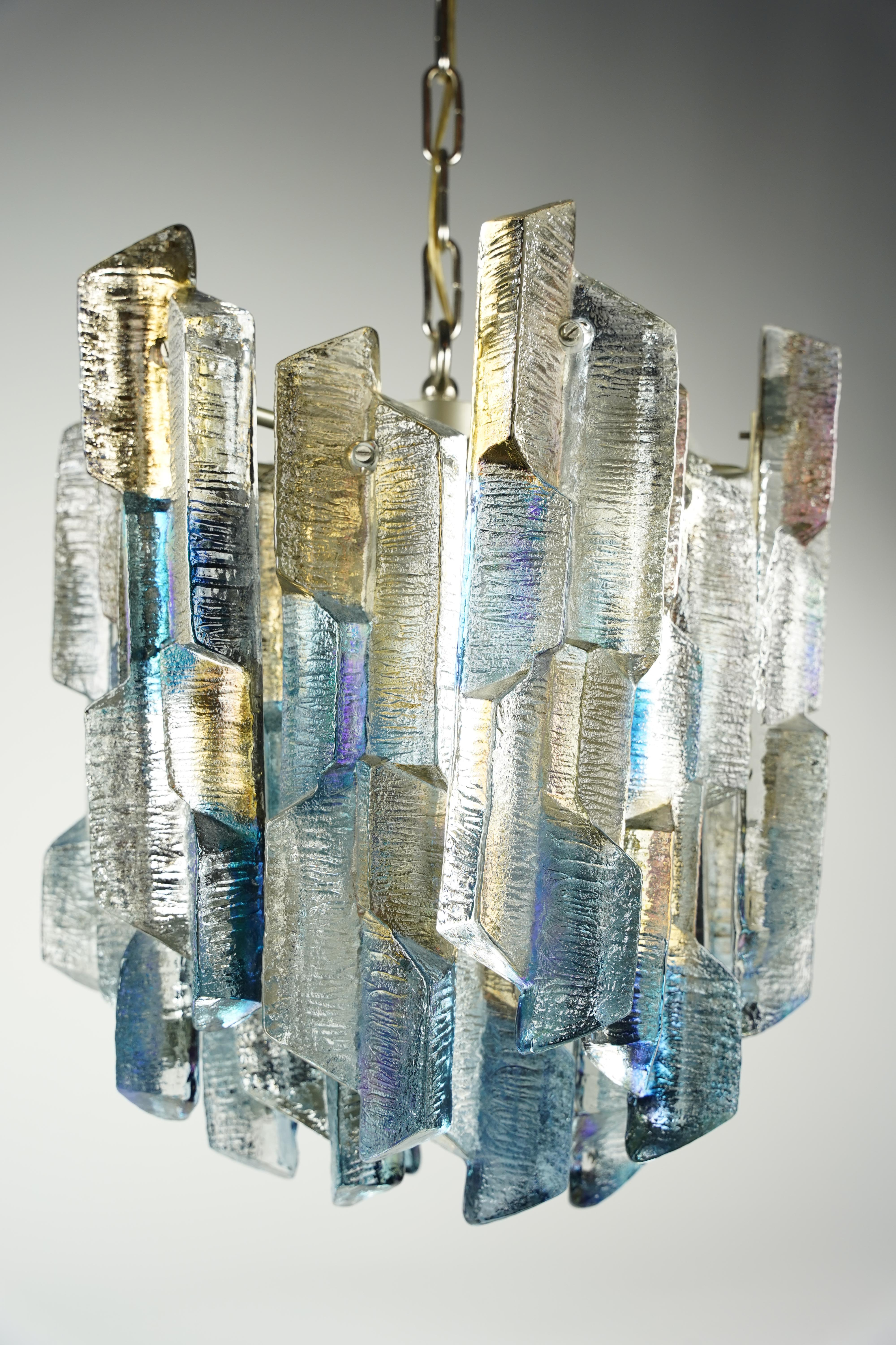 Austrian Colorful Kalmar Glass Chandelier, Austria, 1970 For Sale