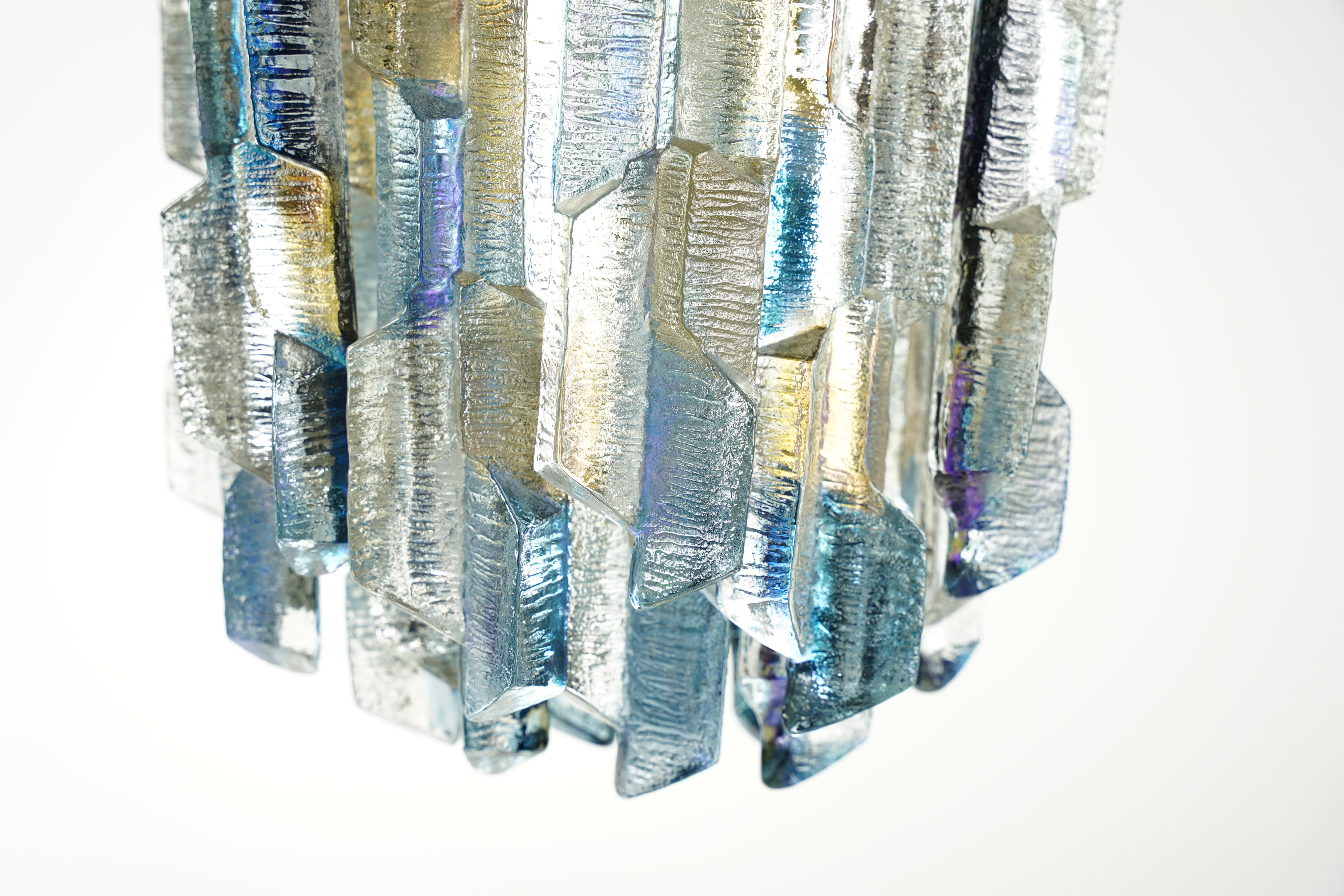 Colorful Kalmar Glass Chandelier, Austria, 1970 In Good Condition For Sale In Bronx, NY