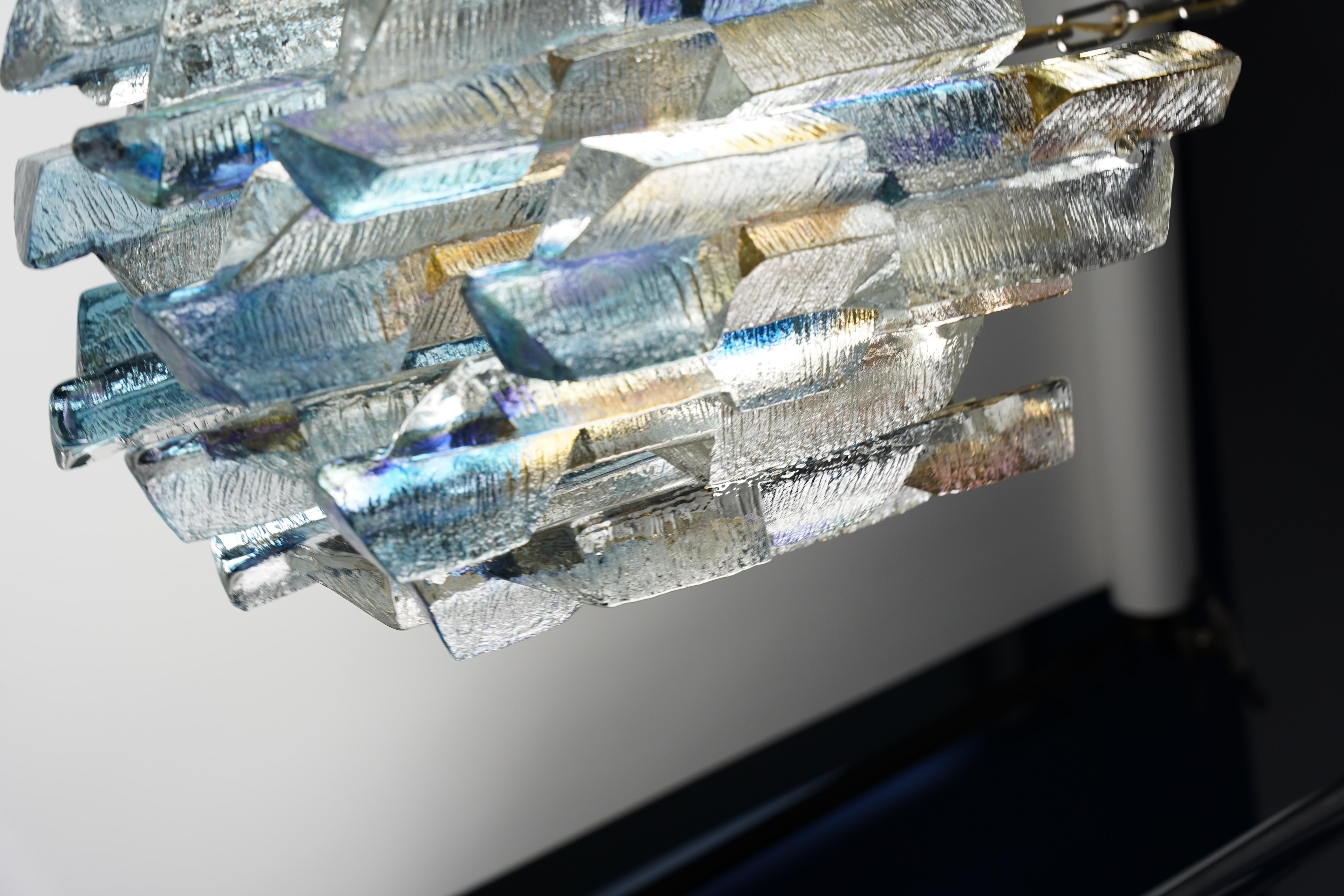 Colorful Kalmar Glass Chandelier, Austria, 1970 For Sale 1