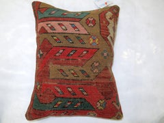 Colorful Antique Karabagh Rug Pillow