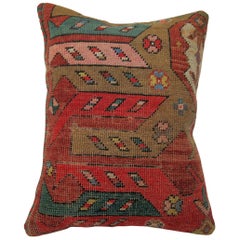 Coussin de tapis antique coloré Karabagh