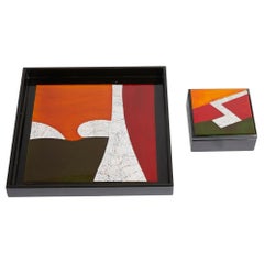 Colorful Lacquered Box in the Manner of Jean Dunand