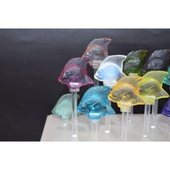 Colorful Lalique Aquarium Sculpture