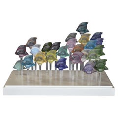 Colorful Lalique Aquarium Sculpture