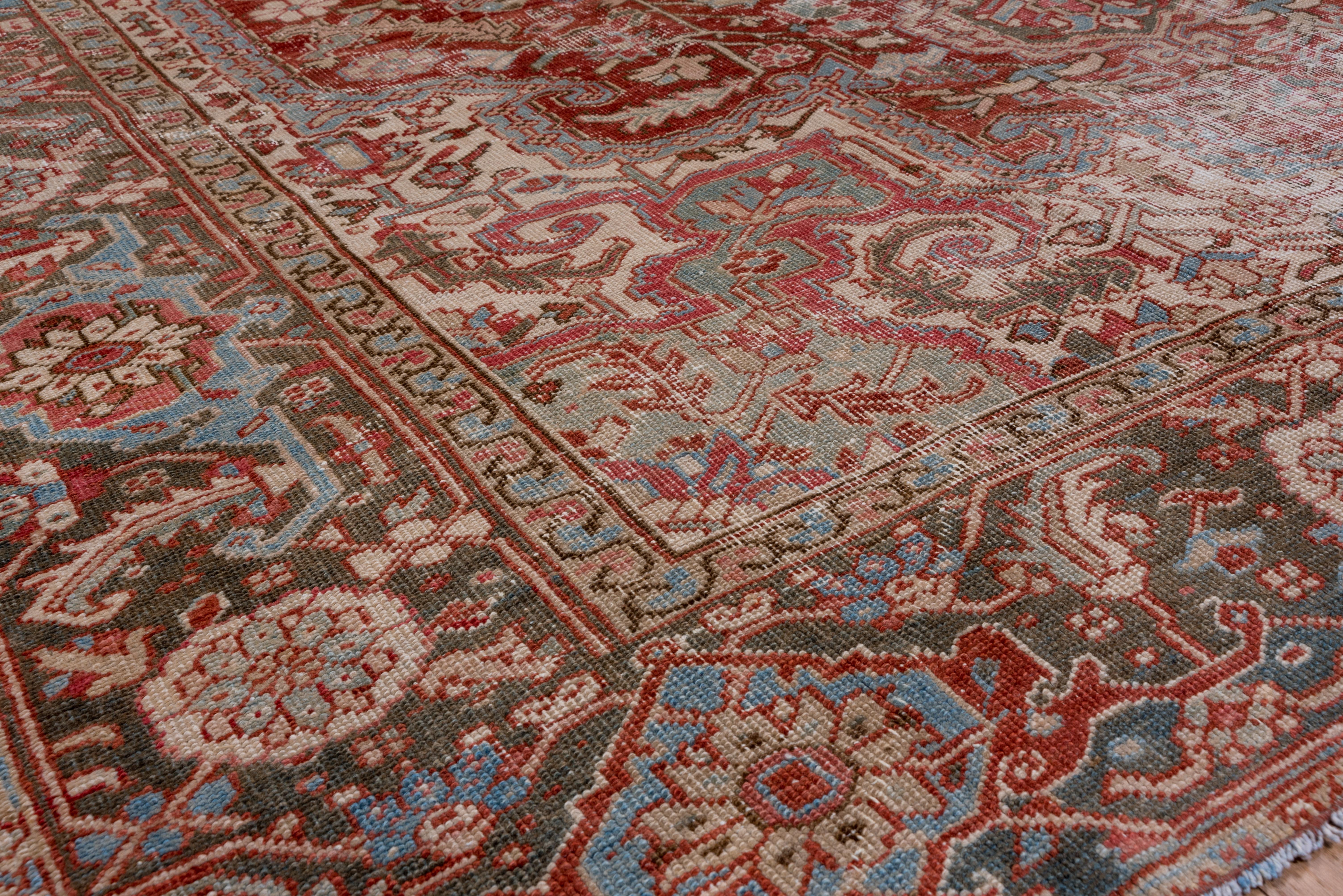 distressed red persian rug