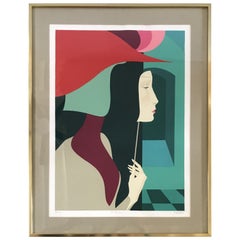 Colorful Lithograph by A. Dalla Corta