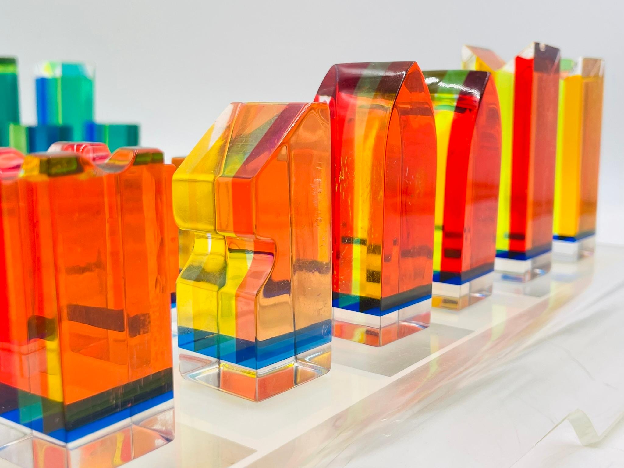 Colorful Lucite Chess Set by Charles Hollis Jones, USA circa 1960s in vendita 9