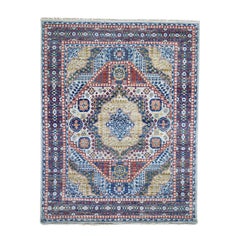 Colorful Mamluk Design Veg Dyes Hand Spun Pure Wool Oriental Rug