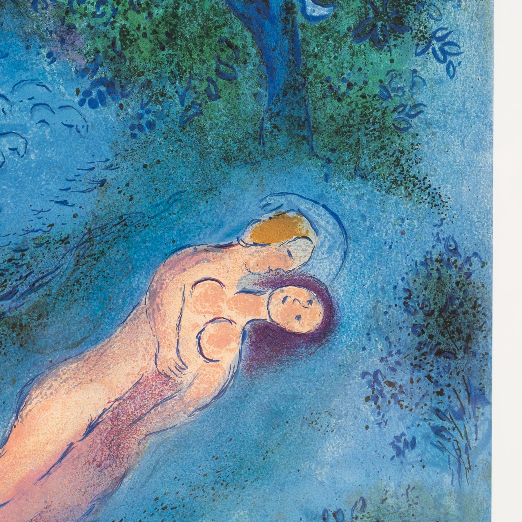 Buntes Marc Chagall-Poster: Gedruckt von Mourlot im Jahr 1987 (Papier) im Angebot