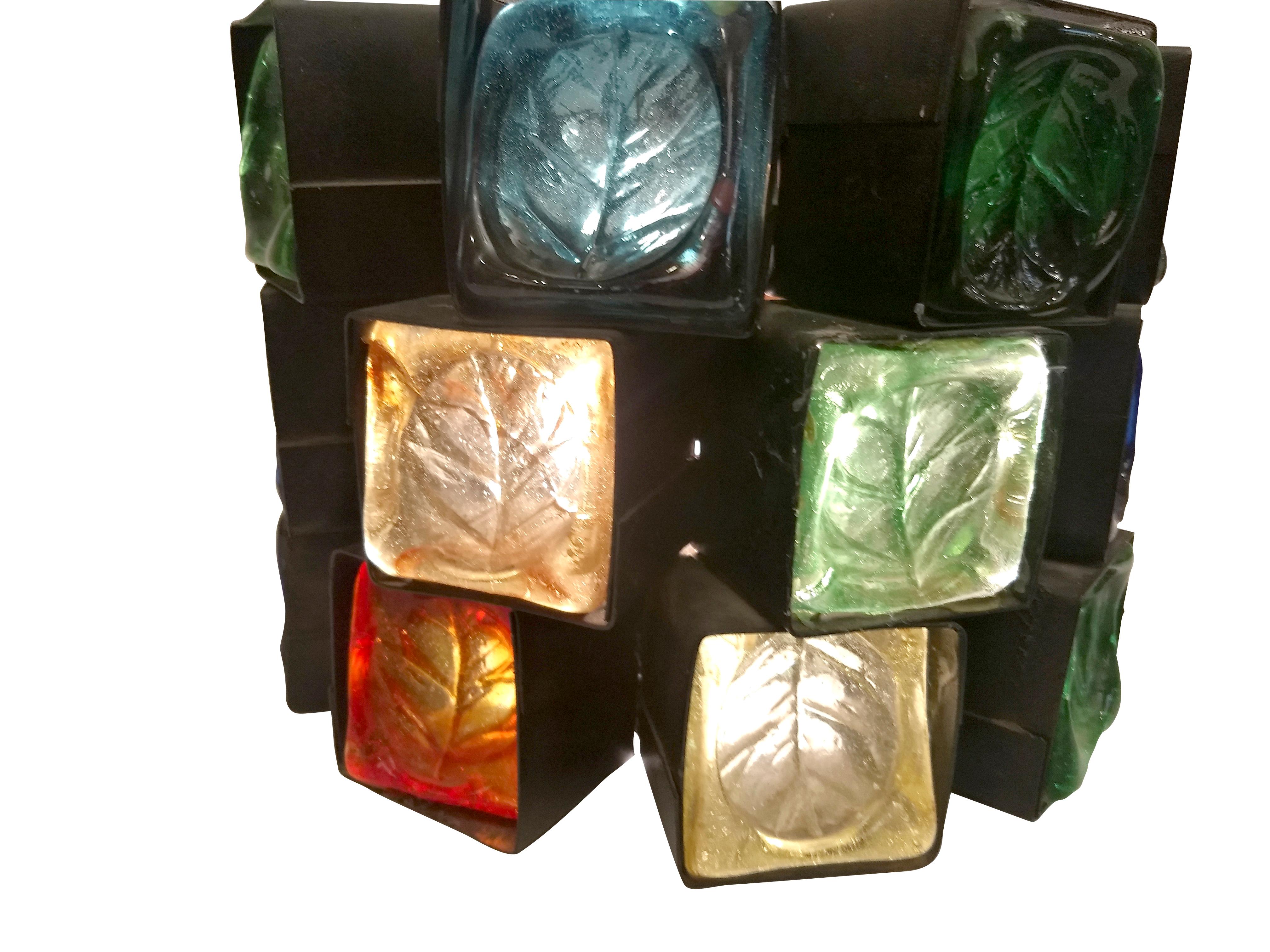 20th Century Colorful Mid Century Mexican Pendant Chandelier by Felipe Delfinger 