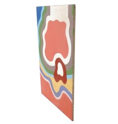 Pittura astratta colorata di metà secolo moderno 48" x 32"