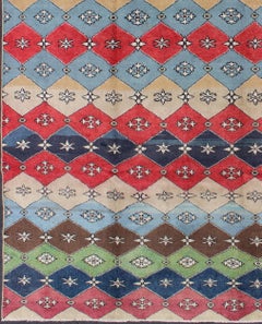 Bunter Mid-Century Modern Teppich Türkisches Modernes Design