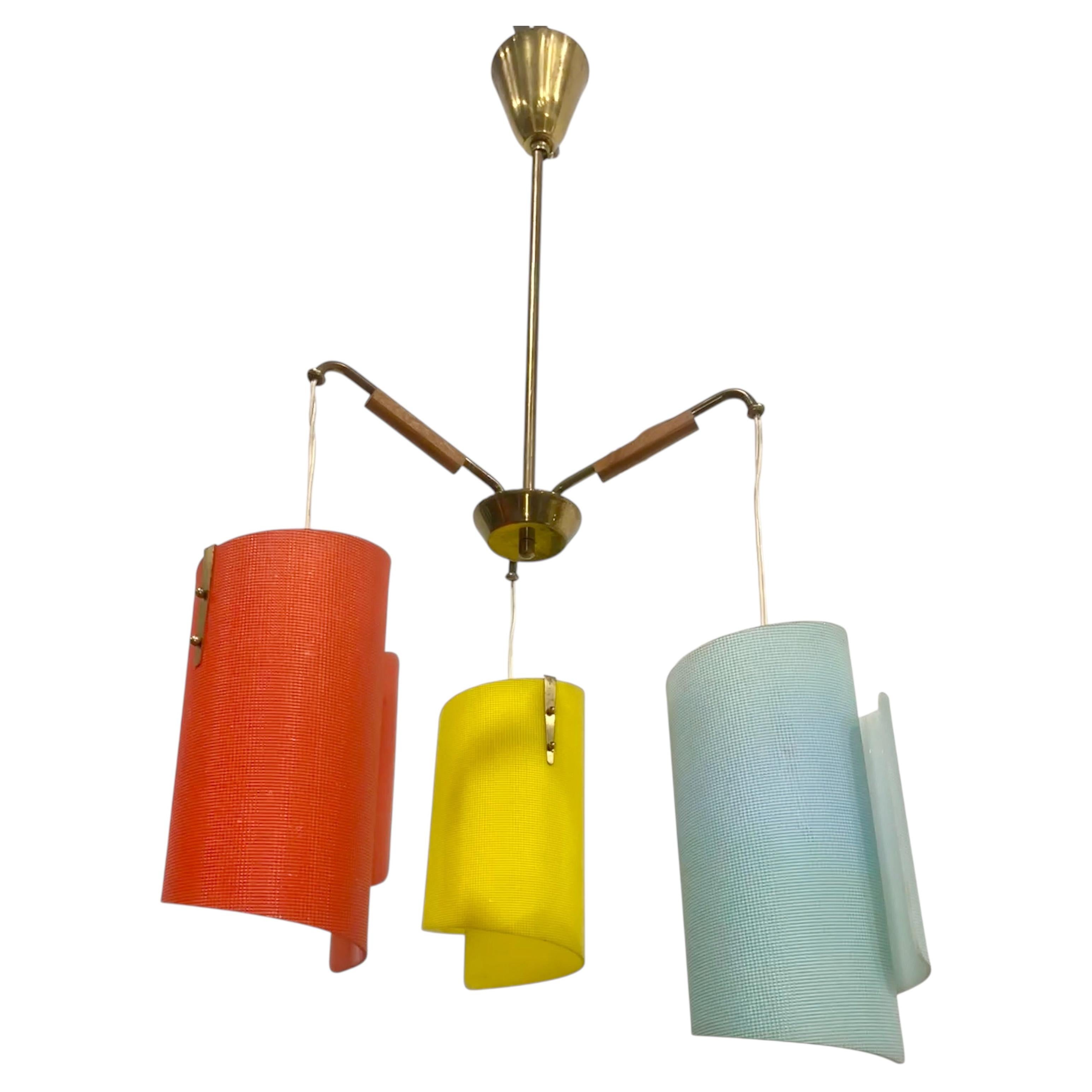 Mid-Century Modern Triple Pendant Light by Simon Henningsen, 1955 For Sale
