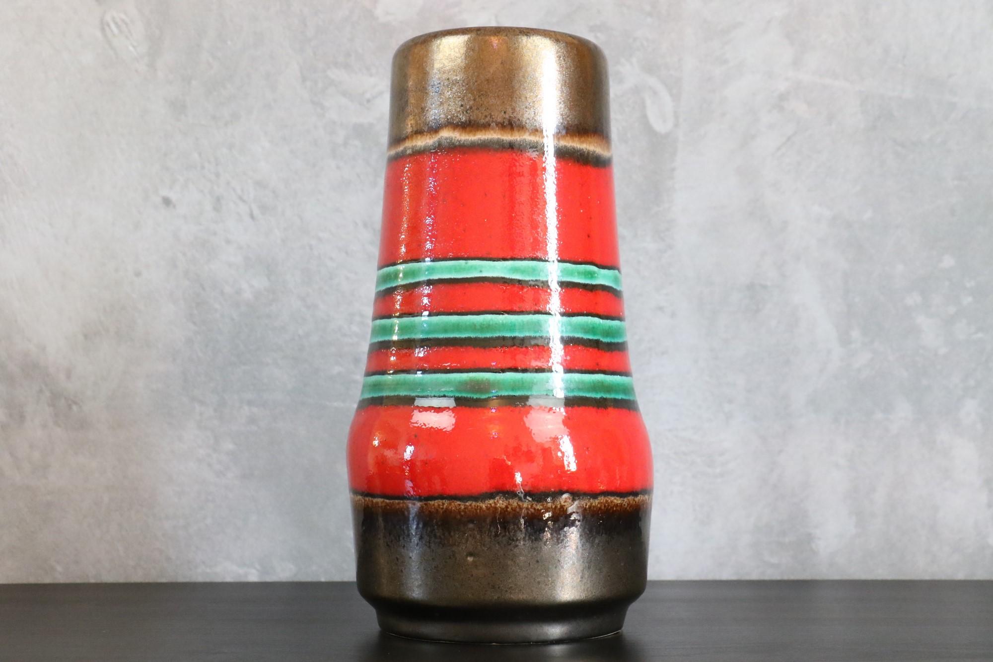 Enameled Colorful Mid-Century Modernist from West Germany Vase, circa 1970 For Sale