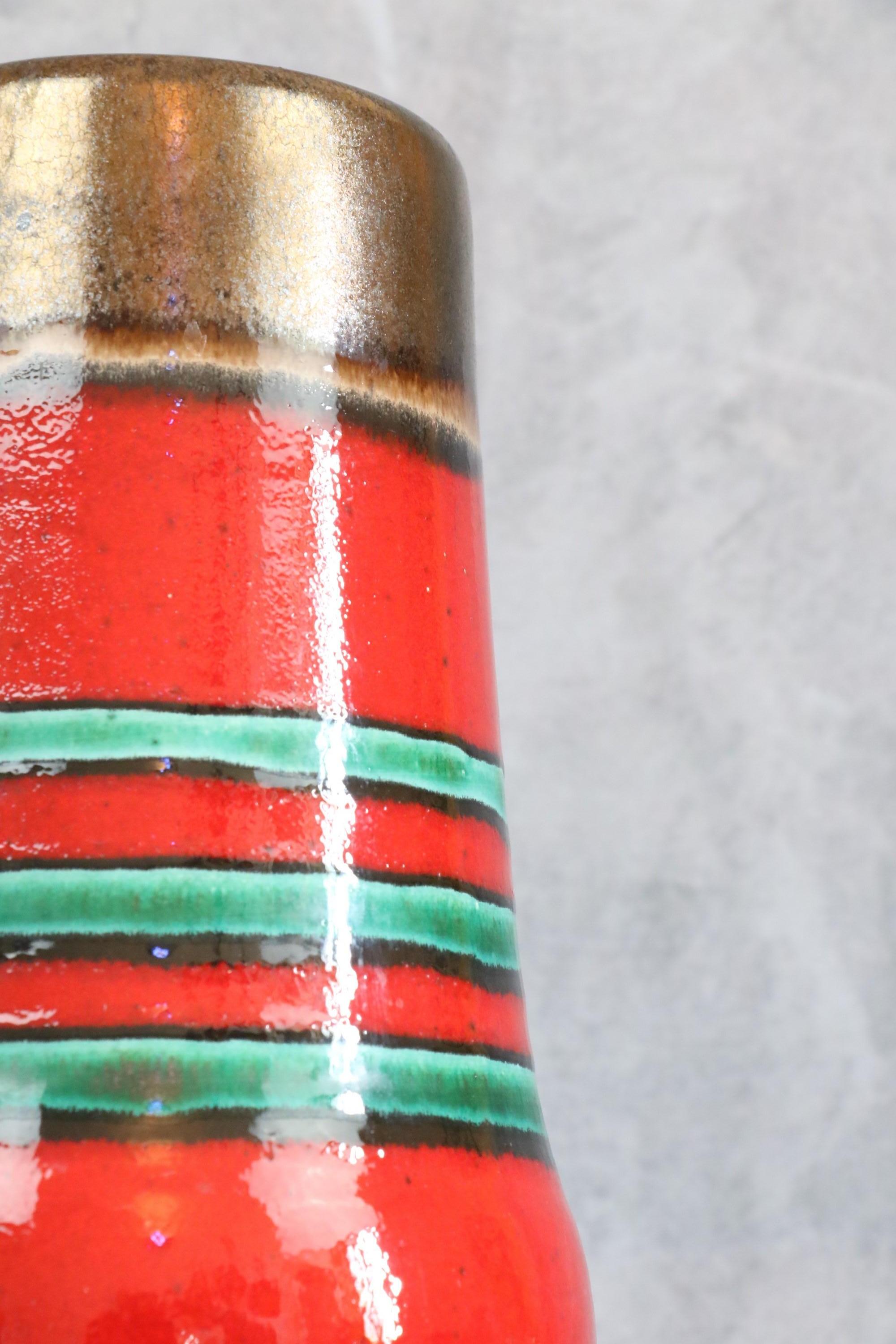 20th Century Colorful Mid-Century Modernist from West Germany Vase, circa 1970 For Sale