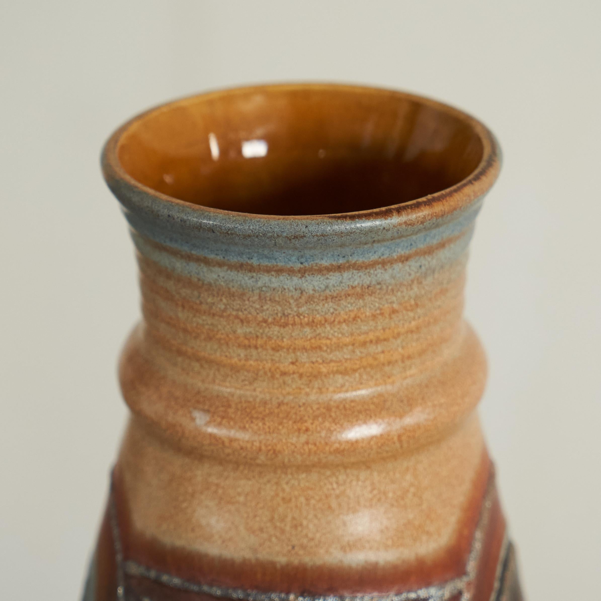 Ceramic Colorful Mid Century Studio Pottery Vase Germany 1960s For Sale