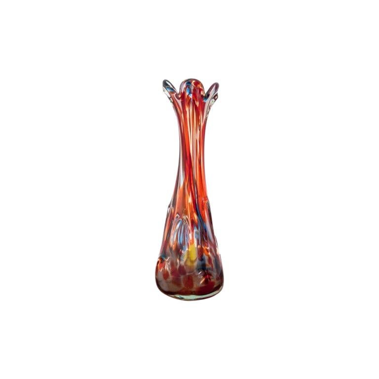 Colorful Midcentury Glass Vase, Poland, 1960s
