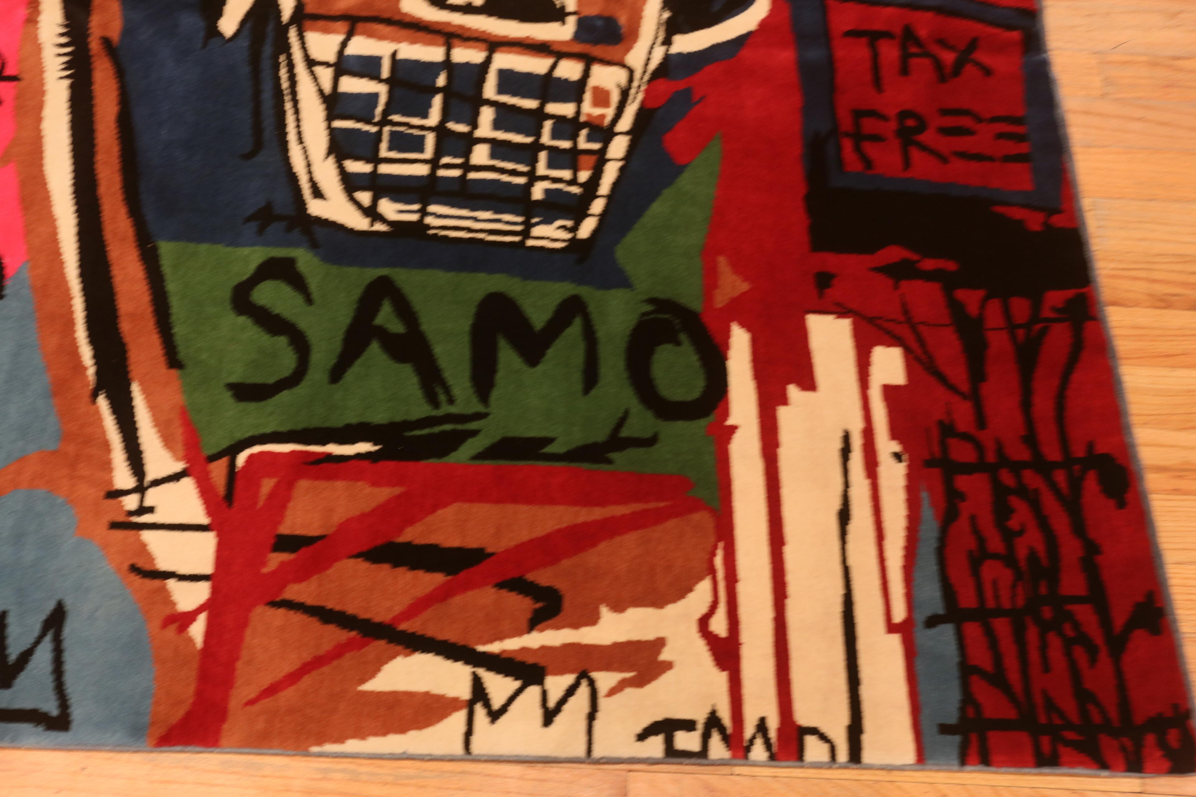Colorful Modern Basquiat Inspired Art Area Rug. 6 ft 6 in x 9 ft 9 in 3