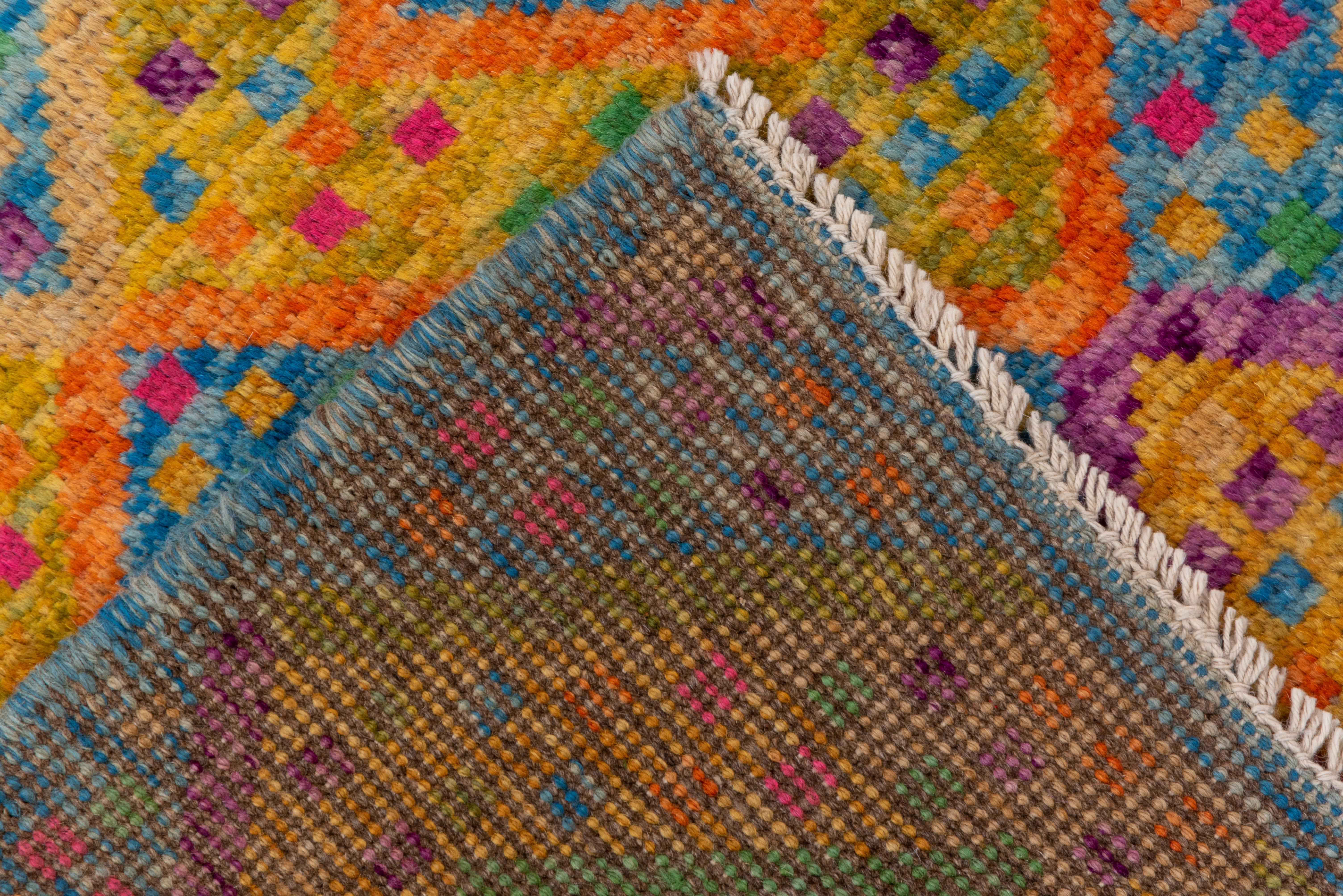 Colorful Modern Gabbeh Runner, Multicolored, Bohemian Style, Rainbow In Excellent Condition In New York, NY