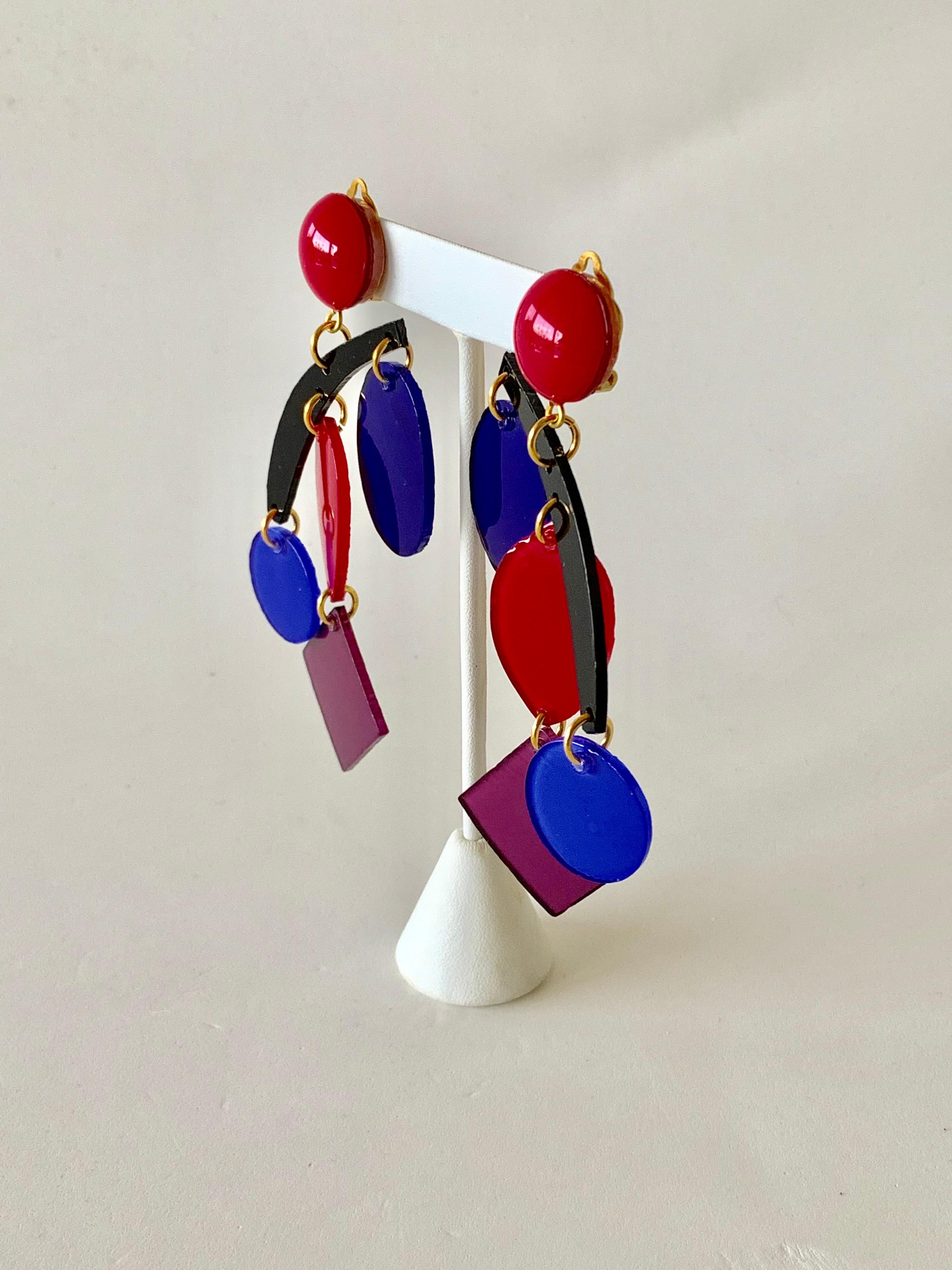 Colorful Modern Mobile Sculptural Statement Earrings 1
