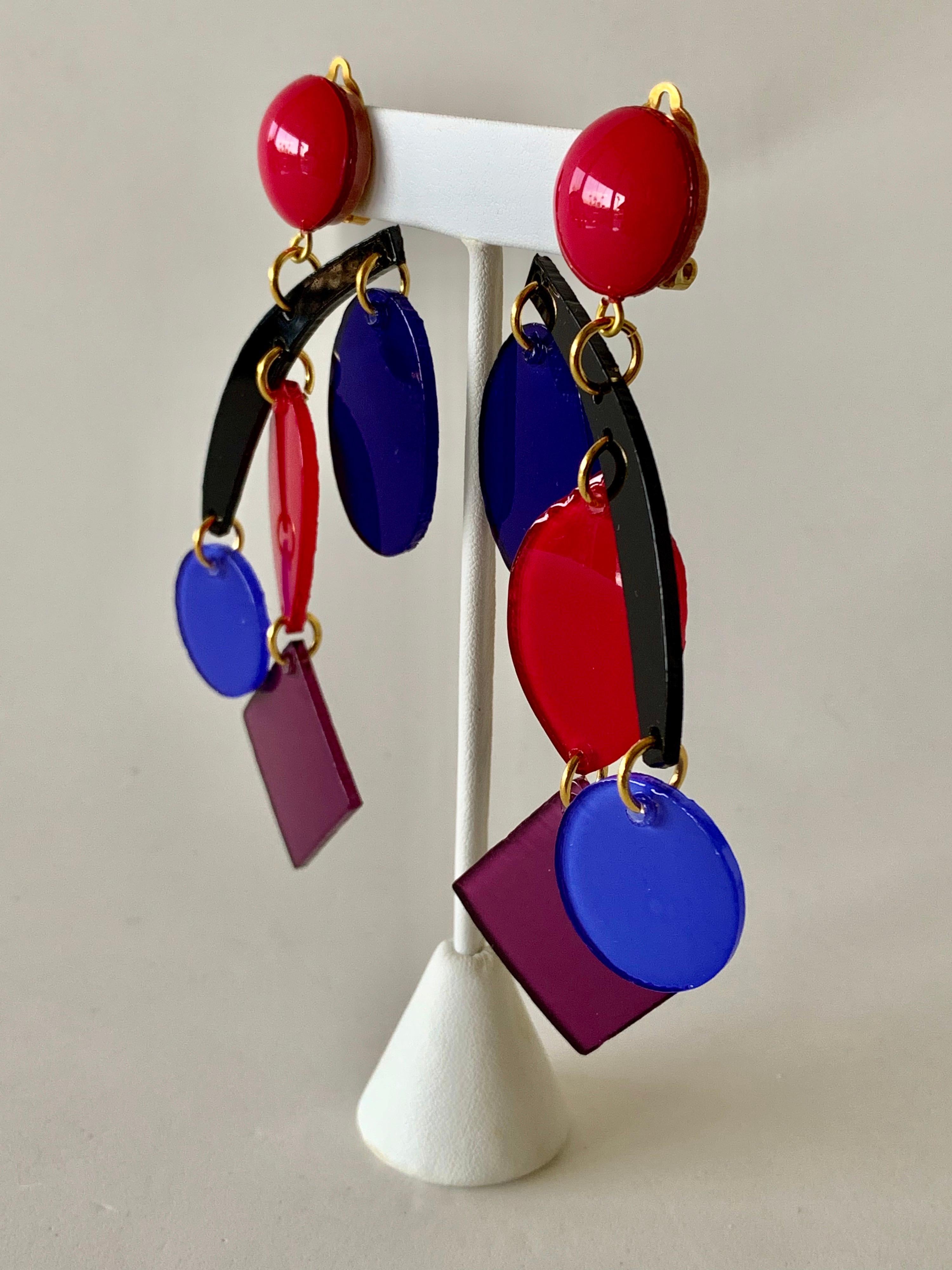 Colorful Modern Mobile Sculptural Statement Earrings 2