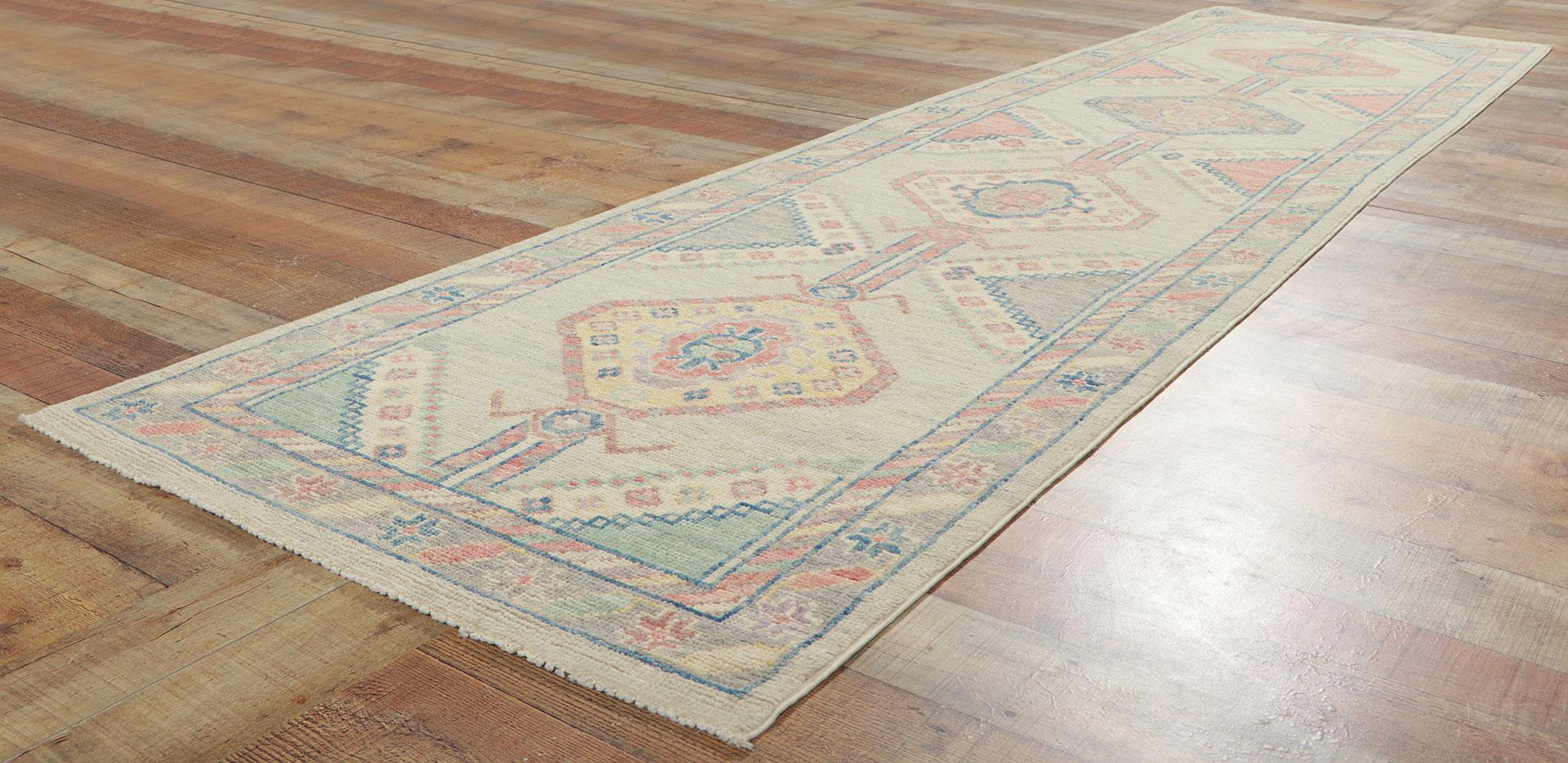 New Modern Colorful Oushak Rug with Contemporary Style For Sale 1